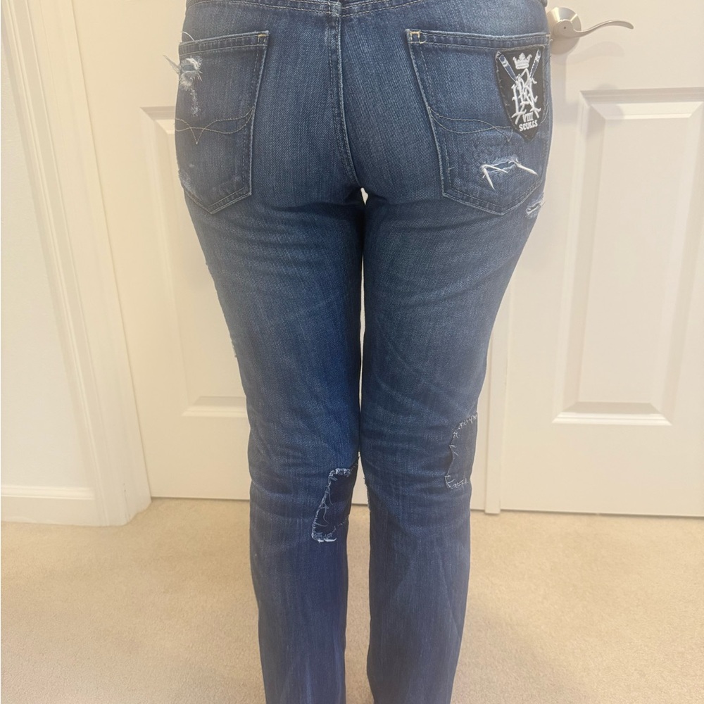 Ralph Lauren Distressed Blue Patchwork Jeans - image 8
